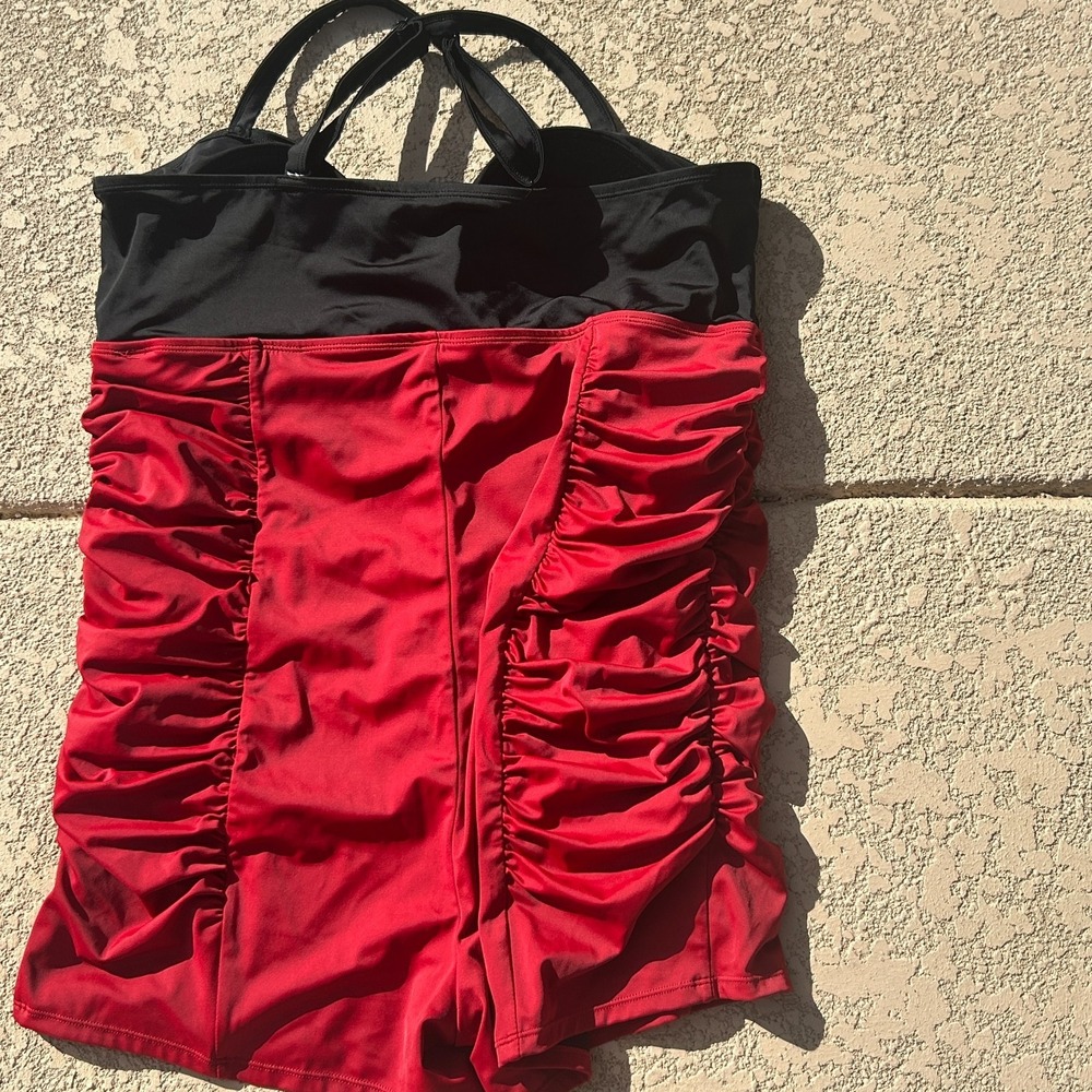 Torrid Disney Swimsuit Plus Size 3x Minnie Mickey Mouse One Piece Shorts Ruched - Picture 7 of 10